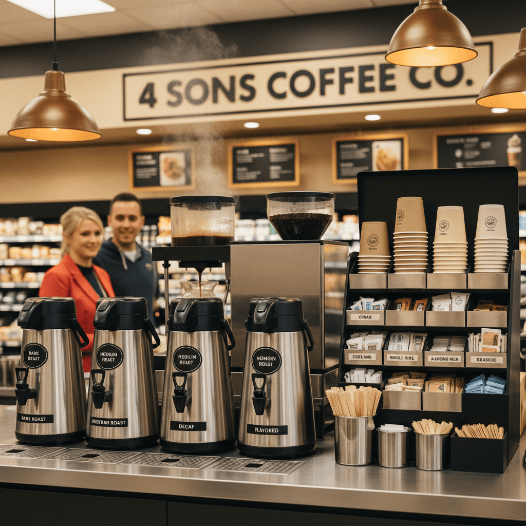 Gourmet coffee at 4 Sons